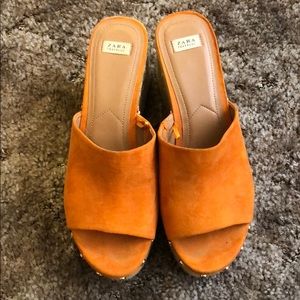Zara Orange Wedges